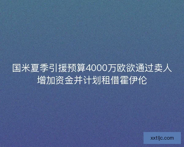 国米夏季引援预算4000万欧欲通过卖人增加资金并计划租借霍伊伦