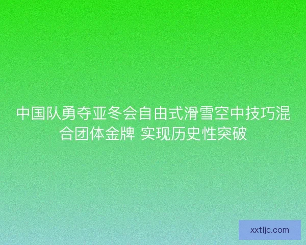 中国队勇夺亚冬会自由式滑雪空中技巧混合团体金牌 实现历史性突破 中国队勇夺亚冬会自由式滑雪空中技巧混合团体金牌 实现历史性突破