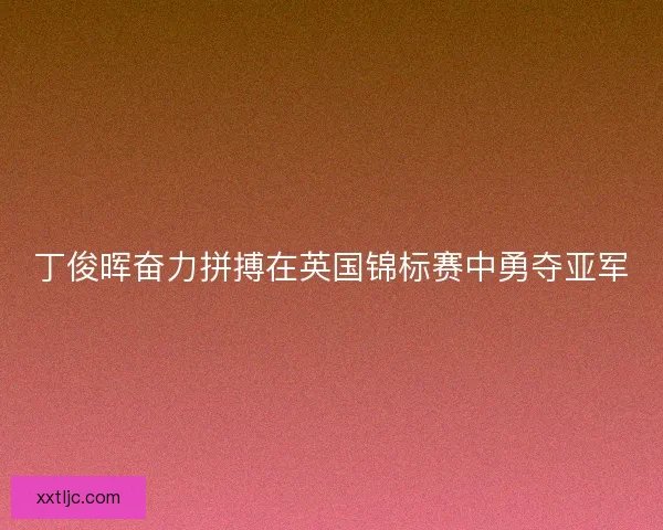 丁俊晖奋力拼搏在英国锦标赛中勇夺亚军 丁俊晖奋力拼搏在英国锦标赛中勇夺亚军